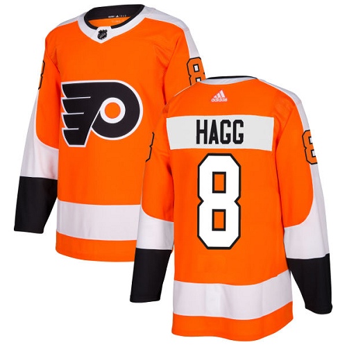 Men's Adidas Philadelphia Flyers #8 Robert Hagg Authentic Orange Home NHL Jersey