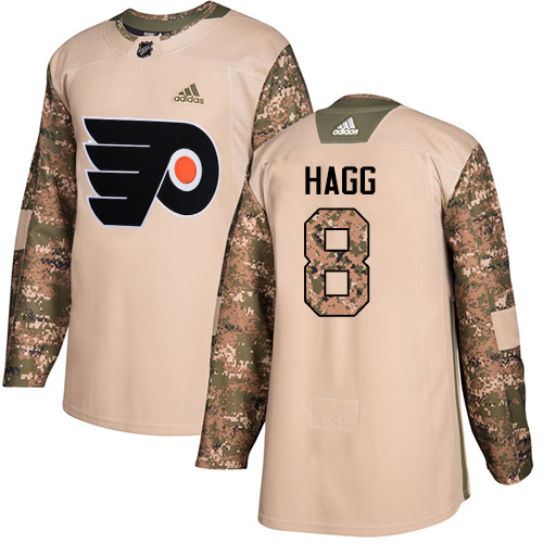 Men's Adidas Philadelphia Flyers #8 Robert Hagg Authentic Camo Veterans Day Practice NHL Jersey