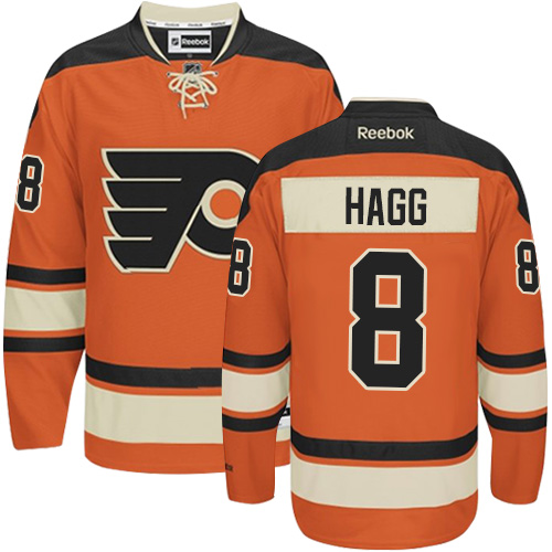 Men's Reebok Philadelphia Flyers #8 Robert Hagg Premier Orange New Third NHL Jersey