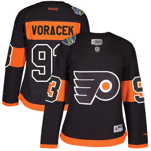 Women's Reebok Philadelphia Flyers #93 Jakub Voracek Premier Black 2017 Stadium Series NHL Jersey
