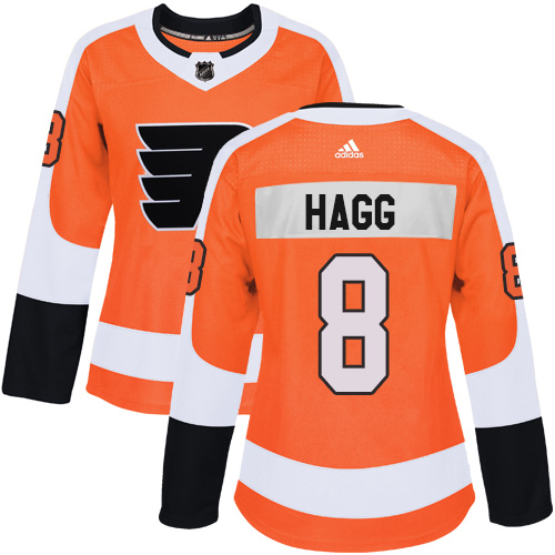 Women's Adidas Philadelphia Flyers #8 Robert Hagg Authentic Orange Home NHL Jersey