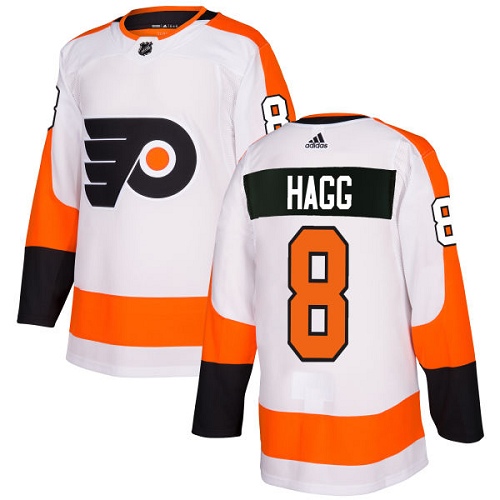 Women's Adidas Philadelphia Flyers #8 Robert Hagg Authentic White Away NHL Jersey