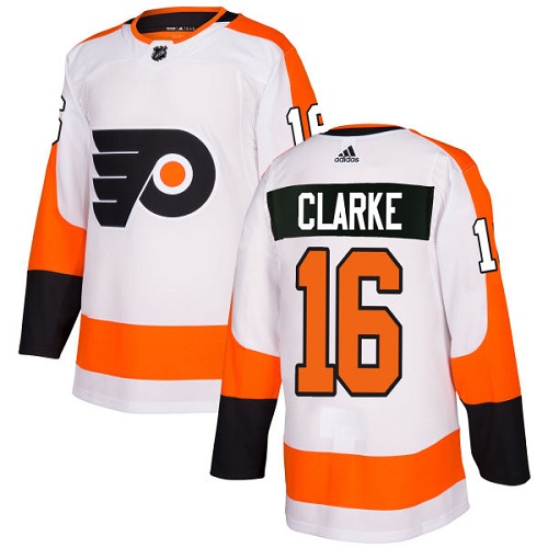 Youth Adidas Philadelphia Flyers #16 Bobby Clarke Authentic White Away NHL Jersey