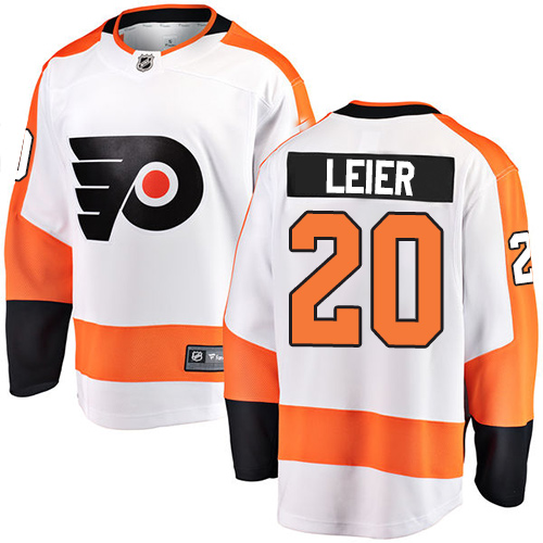 Men's Philadelphia Flyers #20 Taylor Leier Fanatics Branded White Away Breakaway NHL Jersey