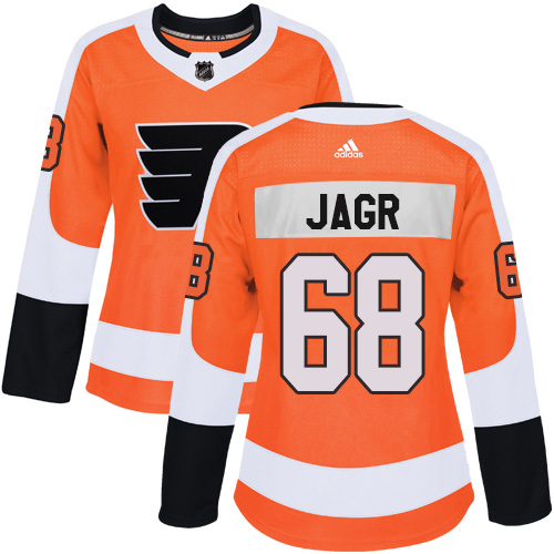 Women's Adidas Philadelphia Flyers #68 Jaromir Jagr Authentic Orange Home NHL Jersey