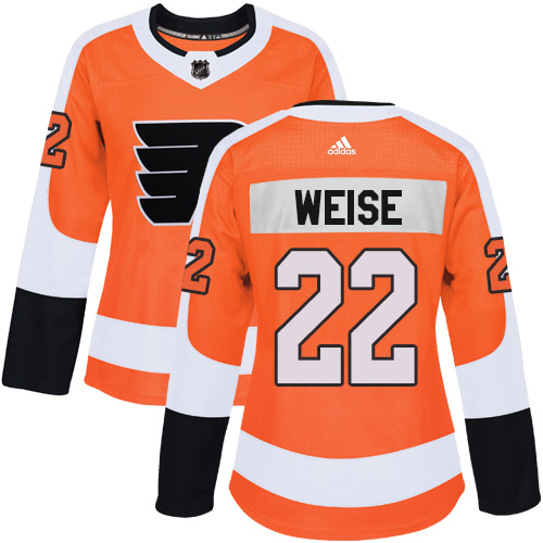 Women's Adidas Philadelphia Flyers #22 Dale Weise Premier Orange Home NHL Jersey