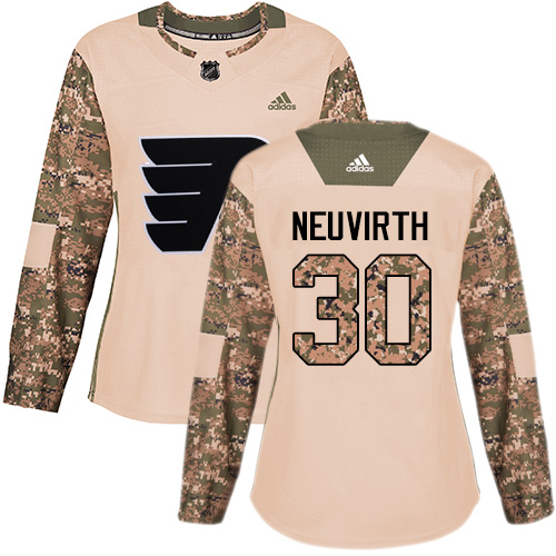 Women's Adidas Philadelphia Flyers #30 Michal Neuvirth Authentic Camo Veterans Day Practice NHL Jersey