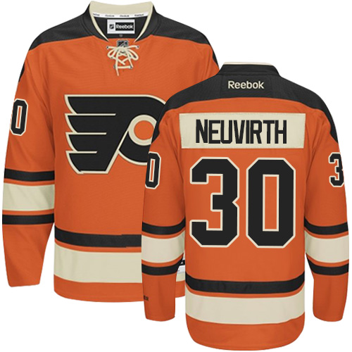 Women's Reebok Philadelphia Flyers #30 Michal Neuvirth Authentic Orange New Third NHL Jersey