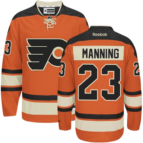 Men's Reebok Philadelphia Flyers #23 Brandon Manning Premier Orange New Third NHL Jersey