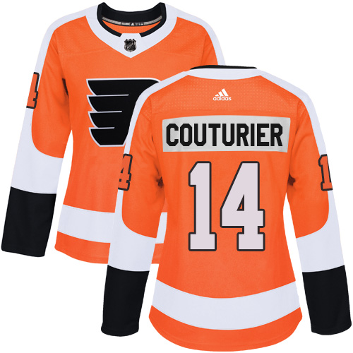 Women's Adidas Philadelphia Flyers #14 Sean Couturier Premier Orange Home NHL Jersey