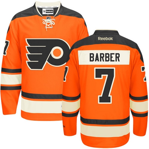 Women's Reebok Philadelphia Flyers #7 Bill Barber Authentic Orange New Third NHL Jersey