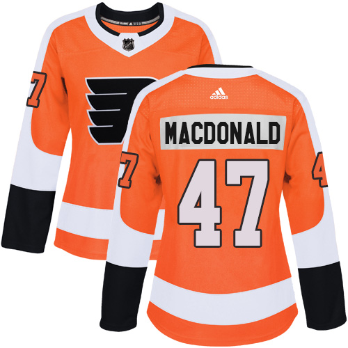 Women's Adidas Philadelphia Flyers #47 Andrew MacDonald Premier Orange Home NHL Jersey