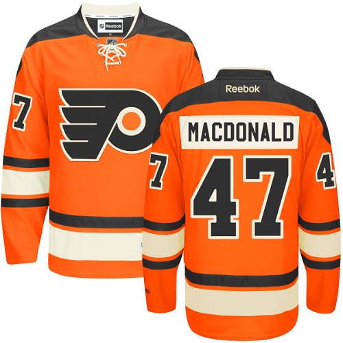 Women's Reebok Philadelphia Flyers #47 Andrew MacDonald Authentic Orange New Third NHL Jersey