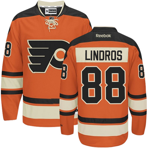 Women's Reebok Philadelphia Flyers #88 Eric Lindros Authentic Orange New Third NHL Jersey