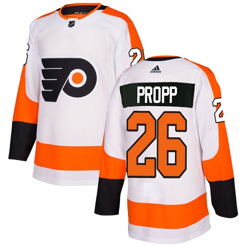 Youth Adidas Philadelphia Flyers #26 Brian Propp Authentic White Away NHL Jersey