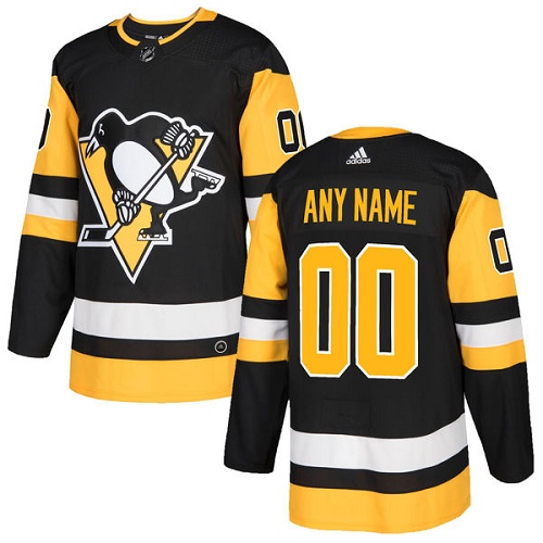Men's Adidas Pittsburgh Penguins Customized Premier Black Home NHL Jersey