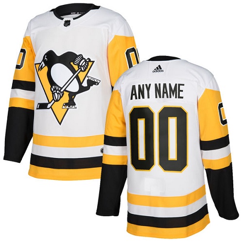 Men's Adidas Pittsburgh Penguins Customized Premier White Away NHL Jersey