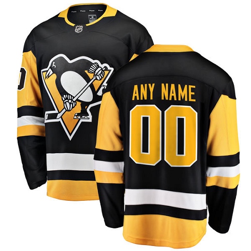 Men's Pittsburgh Penguins Customized Authentic Black Home Fanatics Branded Breakaway NHL Jersey