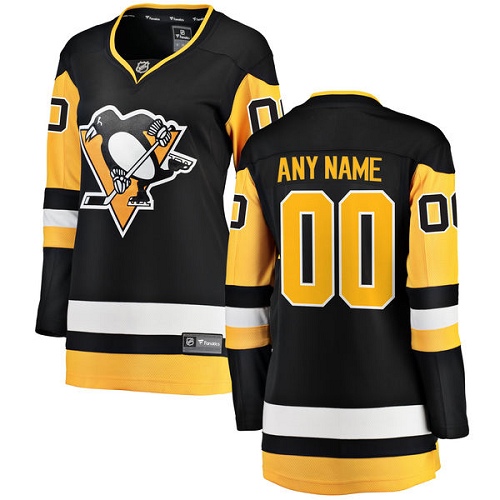 Women's Pittsburgh Penguins Customized Authentic Black Home Fanatics Branded Breakaway NHL Jersey