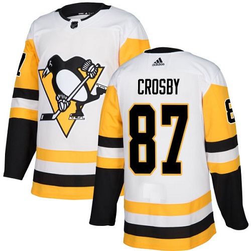 Youth Adidas Pittsburgh Penguins #87 Sidney Crosby Authentic White Away NHL Jersey