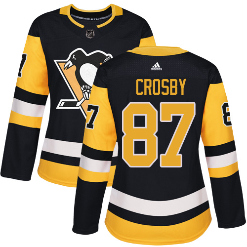 Women's Adidas Pittsburgh Penguins #87 Sidney Crosby Authentic Black Home NHL Jersey