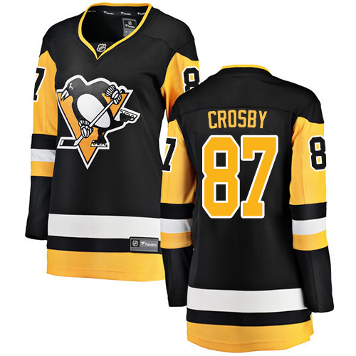 Women's Pittsburgh Penguins #87 Sidney Crosby Authentic Black Home Fanatics Branded Breakaway NHL Jersey