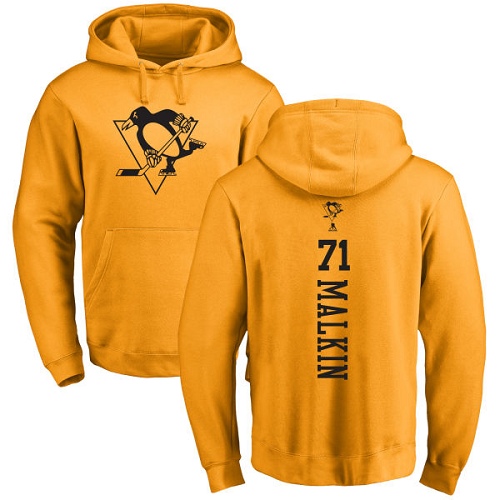 NHL Adidas Pittsburgh Penguins #71 Evgeni Malkin Gold One Color Backer Pullover Hoodie