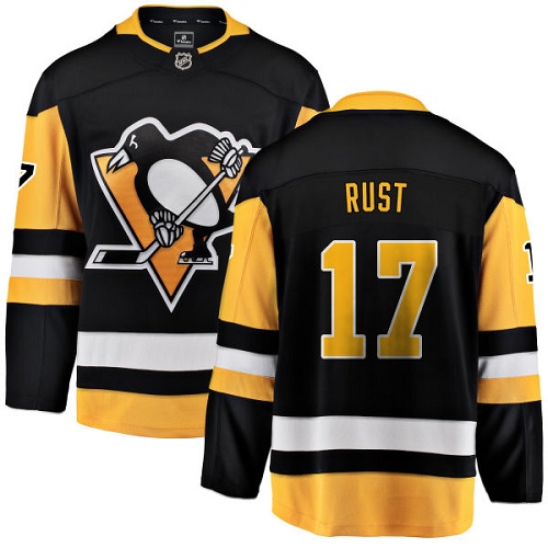 Men's Pittsburgh Penguins #17 Bryan Rust Authentic Black Home Fanatics Branded Breakaway NHL Jersey