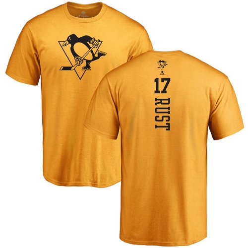 NHL Adidas Pittsburgh Penguins #17 Bryan Rust Gold One Color Backer T-Shirt
