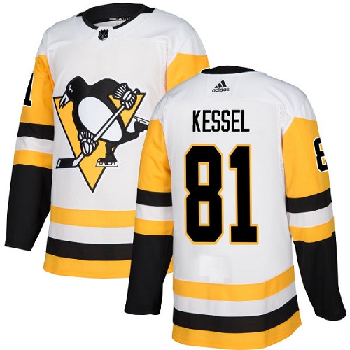 Men's Adidas Pittsburgh Penguins #81 Phil Kessel Authentic White Away NHL Jersey