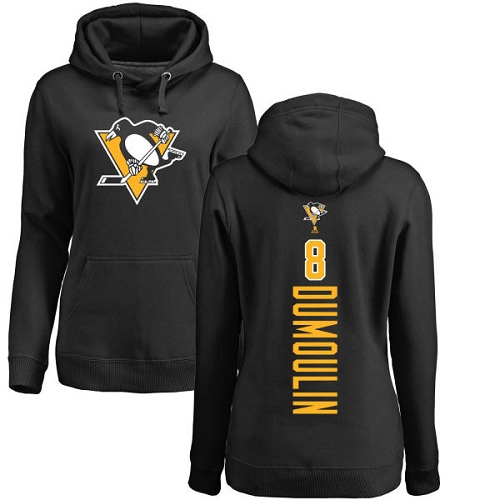 NHL Women's Adidas Pittsburgh Penguins #8 Brian Dumoulin Black Backer Pullover Hoodie