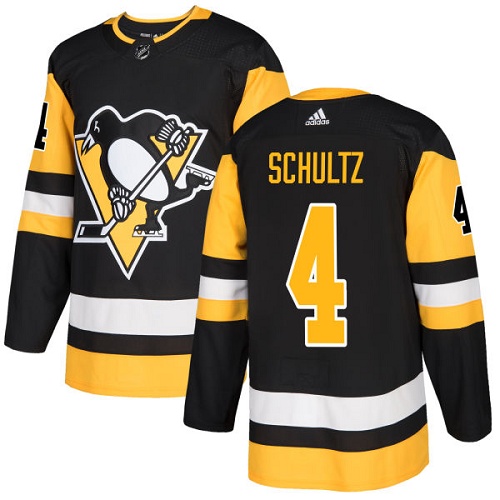 Men's Adidas Pittsburgh Penguins #4 Justin Schultz Authentic Black Home NHL Jersey