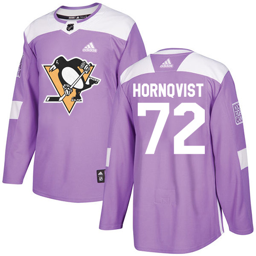 Youth Adidas Pittsburgh Penguins #72 Patric Hornqvist Authentic Purple Fights Cancer Practice NHL Jersey