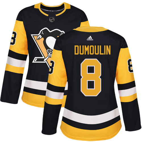 Women's Adidas Pittsburgh Penguins #8 Brian Dumoulin Authentic Black Home NHL Jersey