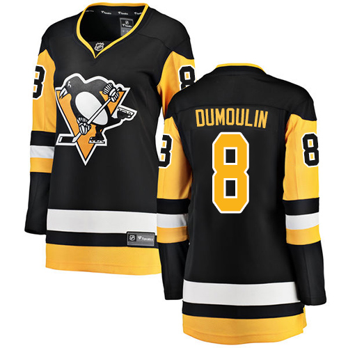 Women's Pittsburgh Penguins #8 Brian Dumoulin Authentic Black Home Fanatics Branded Breakaway NHL Jersey