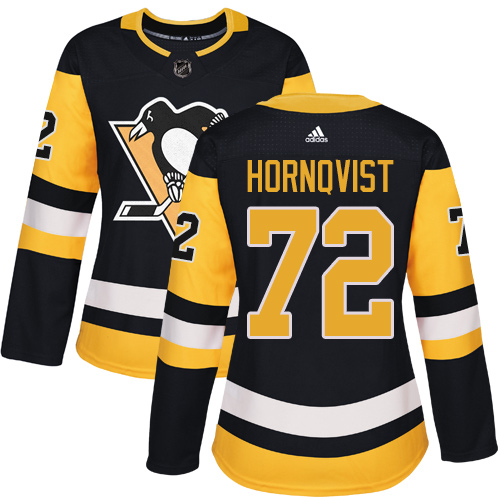 Women's Adidas Pittsburgh Penguins #72 Patric Hornqvist Authentic Black Home NHL Jersey
