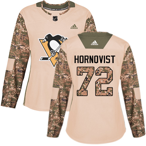 Women's Adidas Pittsburgh Penguins #72 Patric Hornqvist Authentic Camo Veterans Day Practice NHL Jersey