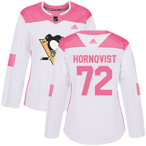 Women's Adidas Pittsburgh Penguins #72 Patric Hornqvist Authentic White/Pink Fashion NHL Jersey