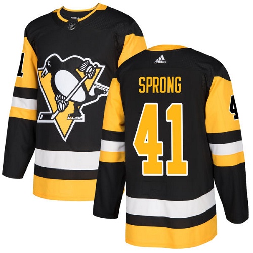 Youth Adidas Pittsburgh Penguins #41 Daniel Sprong Authentic Black Home NHL Jersey