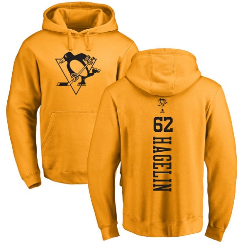 NHL Adidas Pittsburgh Penguins #62 Carl Hagelin Gold One Color Backer Pullover Hoodie