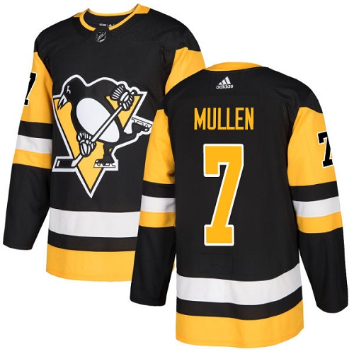 Youth Adidas Pittsburgh Penguins #7 Joe Mullen Authentic Black Home NHL Jersey