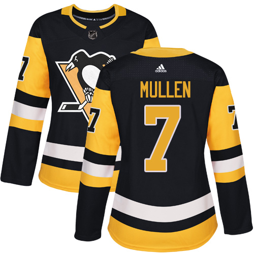 Women's Adidas Pittsburgh Penguins #7 Joe Mullen Authentic Black Home NHL Jersey