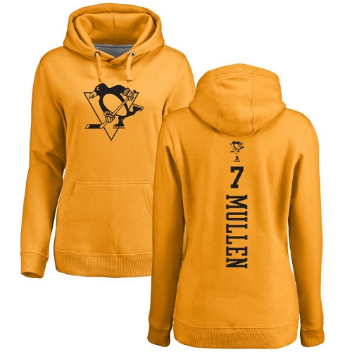 NHL Women's Adidas Pittsburgh Penguins #7 Joe Mullen Gold One Color Backer Pullover Hoodie