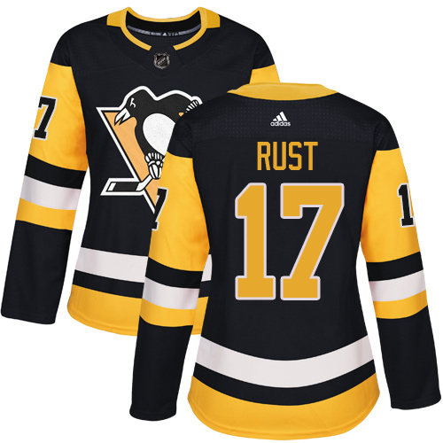 Women's Adidas Pittsburgh Penguins #17 Bryan Rust Authentic Black Home NHL Jersey