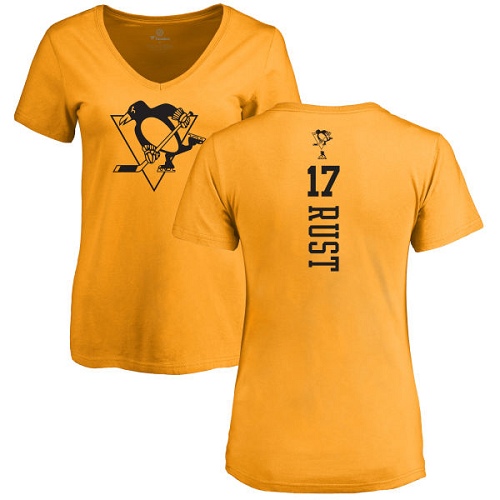 NHL Women's Adidas Pittsburgh Penguins #17 Bryan Rust Gold One Color Backer T-Shirt