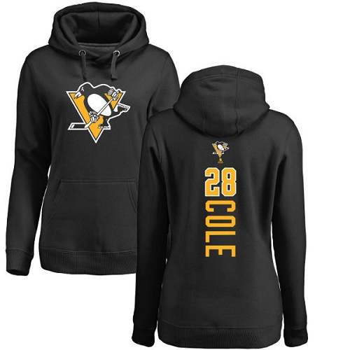 NHL Women's Adidas Pittsburgh Penguins #28 Ian Cole Black Backer Pullover Hoodie