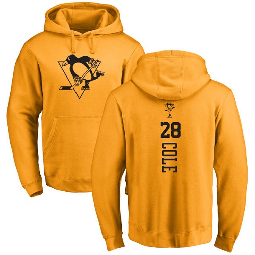 NHL Adidas Pittsburgh Penguins #28 Ian Cole Gold One Color Backer Pullover Hoodie