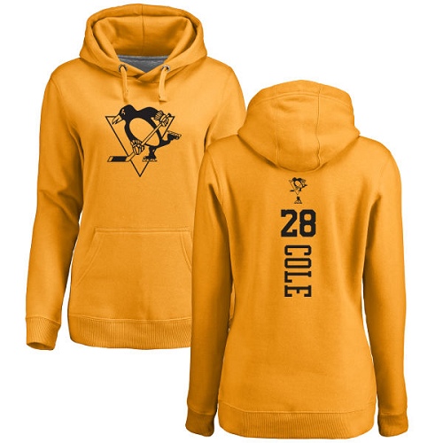 NHL Women's Adidas Pittsburgh Penguins #28 Ian Cole Gold One Color Backer Pullover Hoodie