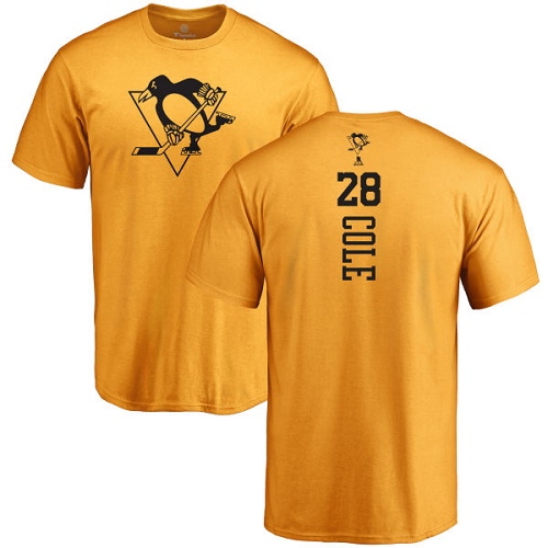 NHL Adidas Pittsburgh Penguins #28 Ian Cole Gold One Color Backer T-Shirt