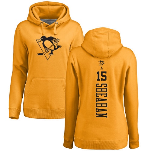 NHL Women's Adidas Pittsburgh Penguins #15 Riley Sheahan Gold One Color Backer Pullover Hoodie